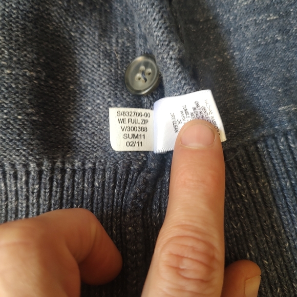 Banana Republic Men's Cardigan Sweater Small Blue Dual Zippers - Picture 6 of 10